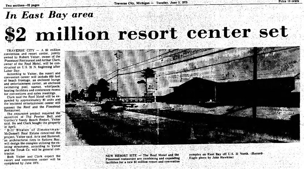 Pinestead Reef Resort (Reef Motel) - June 1975 New Expansion Announced